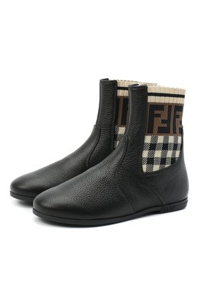 Детские кожаные челси FENDI черного цвета по цене 44150 руб., арт. JFR317/AD7A/32-39 | Фото 1 Детские кожаные челси FENDI черного цвета, арт. JFR317/AD7A/32-39 | Фото 1