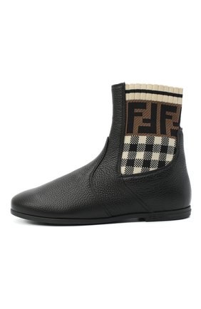 Детские кожаные челси FENDI черного цвета по цене 44150 руб., арт. JFR317/AD7A/32-39 | Фото 2 Детские кожаные челси FENDI черного цвета, арт. JFR317/AD7A/32-39 | Фото 2