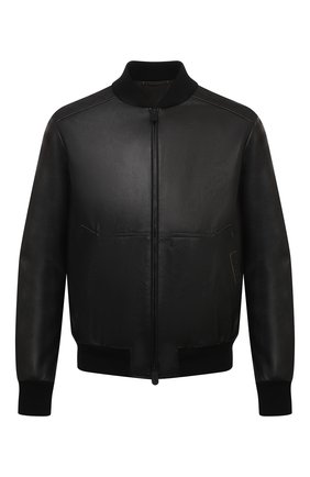 Мужской кожаный бомбер ZEGNA COUTURE черного цвета по цене 295000 руб., арт. CVCNS/8V300 | Фото 1 Мужской кожаный бомбер ZEGNA COUTURE черного цвета, арт. CVCNS/8V300 | Фото 1