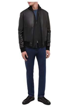 Мужской кожаный бомбер ZEGNA COUTURE черного цвета по цене 295000 руб., арт. CVCNS/8V300 | Фото 2 Мужской кожаный бомбер ZEGNA COUTURE черного цвета, арт. CVCNS/8V300 | Фото 2