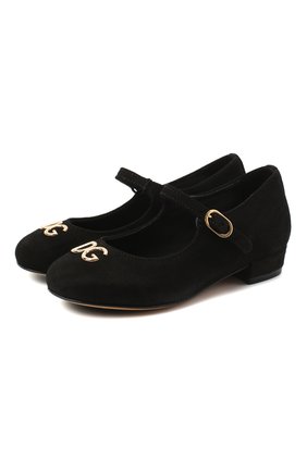 Детские замшевые туфли DOLCE & GABBANA черного цвета по цене 23750 руб., арт. D10537/AC370/24-28 | Фото 1 Детские замшевые туфли DOLCE & GABBANA черного цвета, арт. D10537/AC370/24-28 | Фото 1