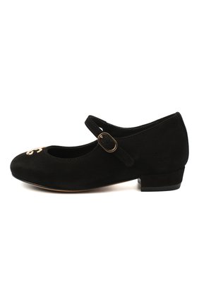 Детские замшевые туфли DOLCE & GABBANA черного цвета по цене 23750 руб., арт. D10537/AC370/24-28 | Фото 2 Детские замшевые туфли DOLCE & GABBANA черного цвета, арт. D10537/AC370/24-28 | Фото 2
