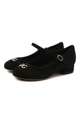 Детские замшевые туфли DOLCE & GABBANA черного цвета по цене 25700 руб., арт. D10537/AC370/29-36 | Фото 1 Детские замшевые туфли DOLCE & GABBANA черного цвета, арт. D10537/AC370/29-36 | Фото 1
