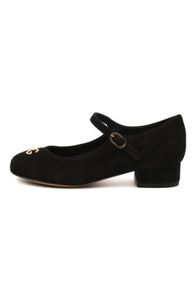 Детские замшевые туфли DOLCE & GABBANA черного цвета по цене 25700 руб., арт. D10537/AC370/29-36 | Фото 2 Детские замшевые туфли DOLCE & GABBANA черного цвета, арт. D10537/AC370/29-36 | Фото 2