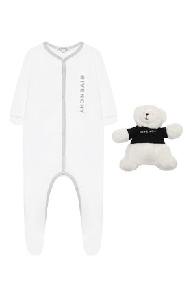 Детский комбинезон с игрушкой GIVENCHY белого цвета по цене 27680 руб., арт. H9K029 | Фото 1 Детский комбинезон с игрушкой GIVENCHY белого цвета, арт. H9K029 | Фото 1