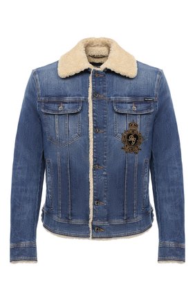 Мужская джинсовая куртка DOLCE & GABBANA темно-синего цвета по цене 166500 руб., арт. G9JB5Z/G8CR9 | Фото 1 Мужская джинсовая куртка DOLCE & GABBANA темно-синего цвета, арт. G9JB5Z/G8CR9 | Фото 1