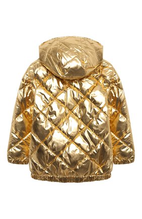 Детская стеганая куртка SONIA RYKIEL ENFANT золотого цвета по цене 31450 руб., арт. 20W10U09 | Фото 2 Детская стеганая куртка SONIA RYKIEL ENFANT золотого цвета, арт. 20W10U09 | Фото 2