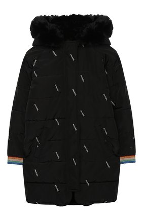 Детское утепленное пальто SONIA RYKIEL ENFANT черного цвета по цене 31450 руб., арт. 20W10U08 | Фото 1 Детское утепленное пальто SONIA RYKIEL ENFANT черного цвета, арт. 20W10U08 | Фото 1