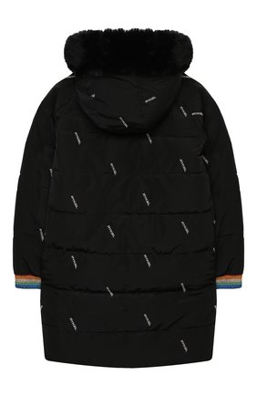 Детское утепленное пальто SONIA RYKIEL ENFANT черного цвета по цене 31450 руб., арт. 20W10U08 | Фото 2 Детское утепленное пальто SONIA RYKIEL ENFANT черного цвета, арт. 20W10U08 | Фото 2