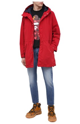 Мужская утепленная парка ASPESI красного цвета, арт. W0 I 0I45 1024 | Фото 2 (Материал утеплителя: Шерсть; Рукава: Длинные; Материал внешний: Синтетический материал; Мужское Кросс-КТ: Верхняя одежда, утепленные куртки; Кросс-КТ: Куртка; Длина (верхняя одежда): До середины бедра)
