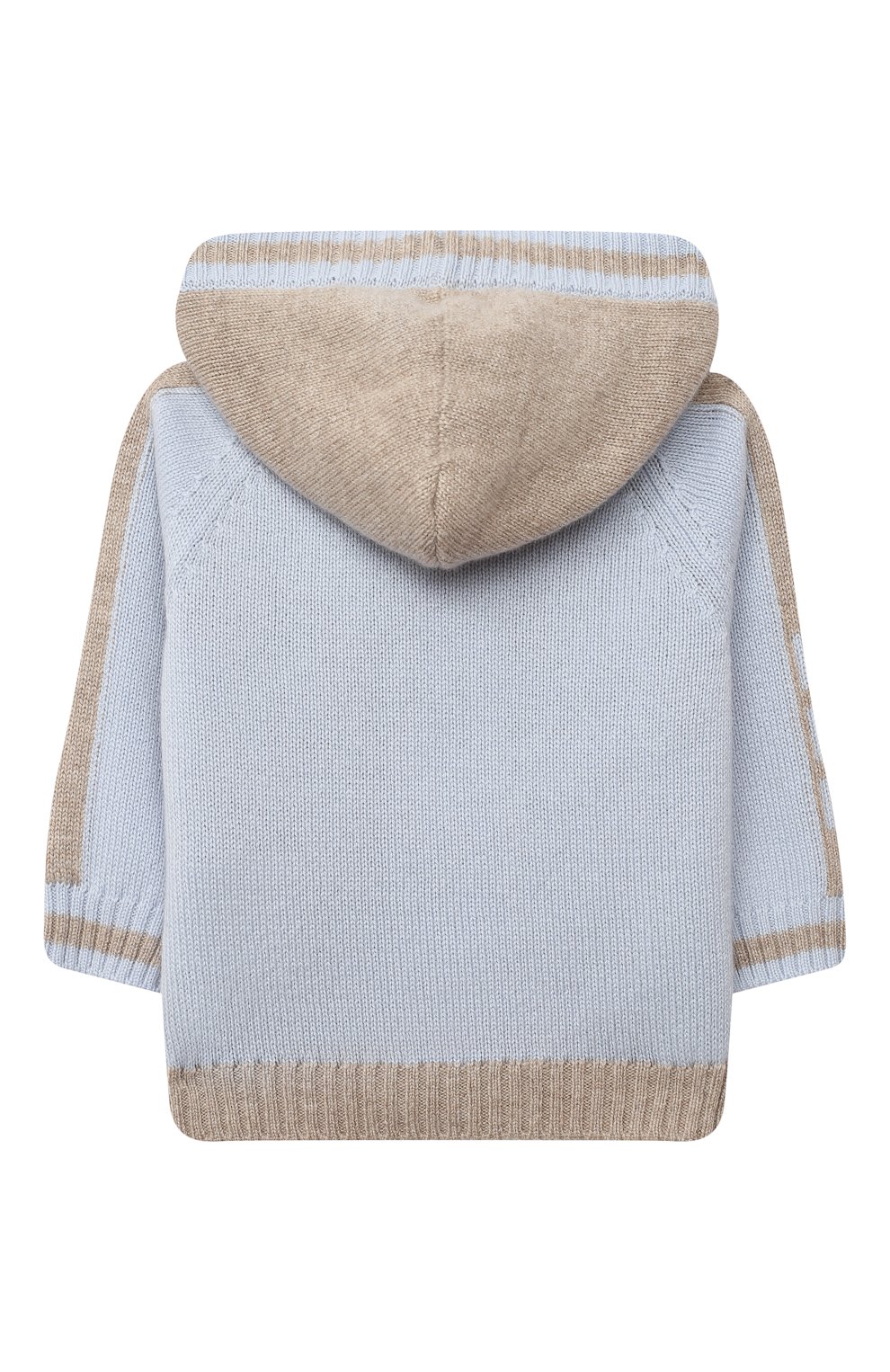 Детский кашемировый кардиган FENDI голубого цвета по цене 59950 руб., арт. BUG047/A8LH/3M-9M | Фото 2 Детский кашемировый кардиган FENDI голубого цвета, арт. BUG047/A8LH/3M-9M | Фото 2