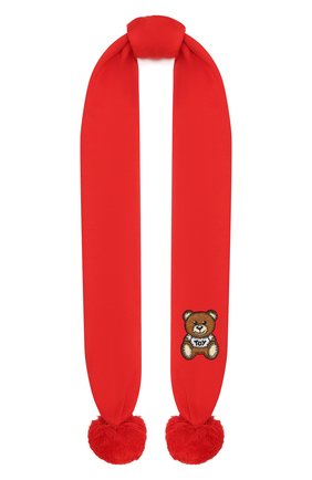 Детский хлопковый шарф MOSCHINO красного цвета по цене 10700 руб., арт. HUX016/LHE03 | Фото 1 Детский хлопковый шарф MOSCHINO красного цвета, арт. HUX016/LHE03 | Фото 1