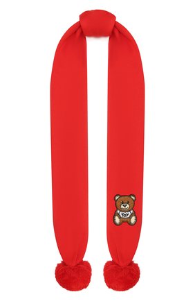 Детский хлопковый шарф MOSCHINO красного цвета, арт. HUX016/LHE03 | Фото 1 (Материал: Текстиль, Хлопок; Региональные ограничения белый список (Axapta Mercury): RU)