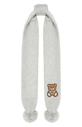 Детский хлопковый шарф MOSCHINO серого цвета по цене 10700 руб., арт. HUX016/LHE03 | Фото 1 Детский хлопковый шарф MOSCHINO серого цвета, арт. HUX016/LHE03 | Фото 1