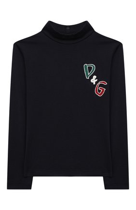 Детская хлопковая водолазка DOLCE & GABBANA темно-синего цвета по цене 14250 руб., арт. L5JTFK/G7WXR/2-6 | Фото 1 Детская хлопковая водолазка DOLCE & GABBANA темно-синего цвета, арт. L5JTFK/G7WXR/2-6 | Фото 1