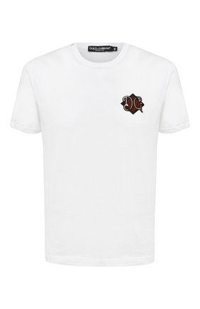 Мужская хлопковая футболка DOLCE & GABBANA белого цвета по цене 34150 руб., арт. G8JX7Z/G7XSM | Фото 1 Мужская хлопковая футболка DOLCE & GABBANA белого цвета, арт. G8JX7Z/G7XSM | Фото 1