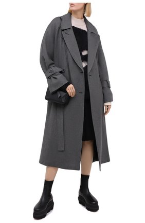 Женское пальто из вискозы и шерсти KENZO серого цвета по цене 132500 руб., арт. FA62MA0345AL | Фото 2 Женское пальто из вискозы и шерсти KENZO серого цвета, арт. FA62MA0345AL | Фото 2