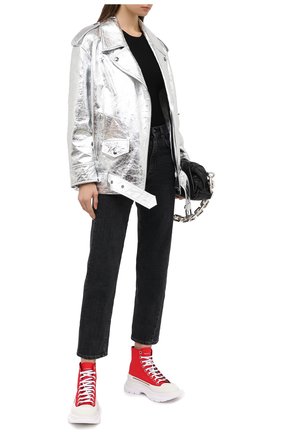 Женские текстильные ботинки ALEXANDER MCQUEEN бордового цвета по цене 49950 руб., арт. 611706/W4N11 | Фото 2 Женские текстильные ботинки ALEXANDER MCQUEEN бордового цвета, арт. 611706/W4N11 | Фото 2