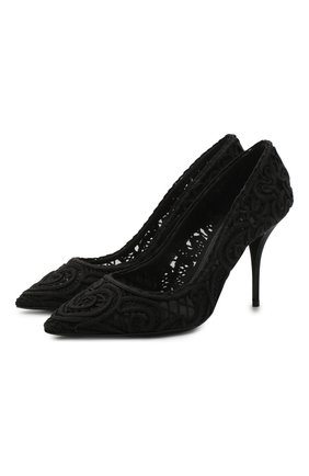 Женские текстильные туфли DOLCE & GABBANA черного цвета по цене 69050 руб., арт. CD1606/AX385 | Фото 1 Женские текстильные туфли DOLCE & GABBANA черного цвета, арт. CD1606/AX385 | Фото 1 (Подошва: Плоская; Материал внешний: Текстиль; Материал внутренний: Текстиль, Натуральная кожа; Каблук тип: Шпилька; Каблук высота: Высокий)