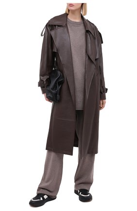 Женский кашемировый свитер EXTREME CASHMERE коричневого цвета по цене 46650 руб., арт. 053/CREW H0P | Фото 2 Женский кашемировый свитер EXTREME CASHMERE коричневого цвета, арт. 053/CREW H0P | Фото 2