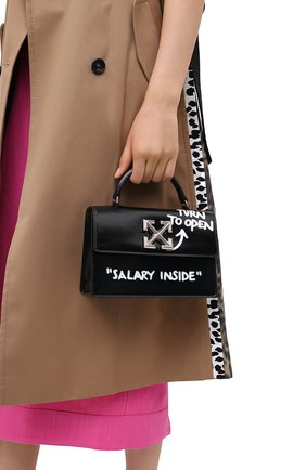 Женская сумка 1.4 jitney OFF-WHITE черного цвета по цене 85100 руб., арт. 0WNA092E20LEA0011001 | Фото 2 Женская сумка 1.4 jitney OFF-WHITE черного цвета, арт. 0WNA092E20LEA0011001 | Фото 2
