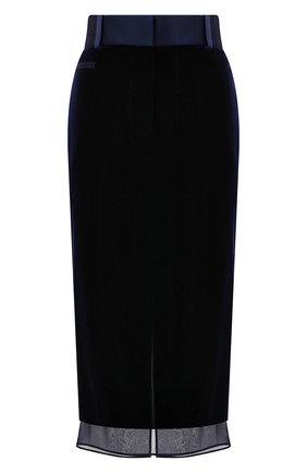Женская юбка TOM FORD темно-синего цвета по цене 169500 руб., арт. GC5521-FAX103 | Фото 1 Женская юбка TOM FORD темно-синего цвета, арт. GC5521-FAX103 | Фото 1 (Материал подклада: Шелк; Длина Ж (юбки, платья, шорты): Миди; Женское Кросс-КТ: Юбка-карандаш; Стили: Романтичный; Материал внешний: Купро, Вискоза)