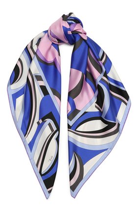 Женский шелковый платок EMILIO PUCCI синего цвета по цене 29600 руб., арт. 0UGB32/0UE32 | Фото 1 Женский шелковый платок EMILIO PUCCI синего цвета, арт. 0UGB32/0UE32 | Фото 1