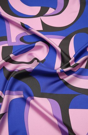 Женский шелковый платок EMILIO PUCCI синего цвета по цене 29600 руб., арт. 0UGB32/0UE32 | Фото 2 Женский шелковый платок EMILIO PUCCI синего цвета, арт. 0UGB32/0UE32 | Фото 2