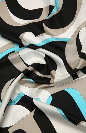 Женский шелковый платок EMILIO PUCCI коричневого цвета по цене 29600 руб., арт. 0UGB32/0UE32 | Фото 2 Женский шелковый платок EMILIO PUCCI коричневого цвета, арт. 0UGB32/0UE32 | Фото 2