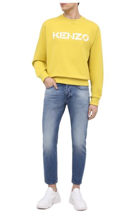 Мужской хлопковый свитшот KENZO желтого цвета по цене 20600 руб., арт. FA65SW0004MD | Фото 2 Мужской хлопковый свитшот KENZO желтого цвета, арт. FA65SW0004MD | Фото 2