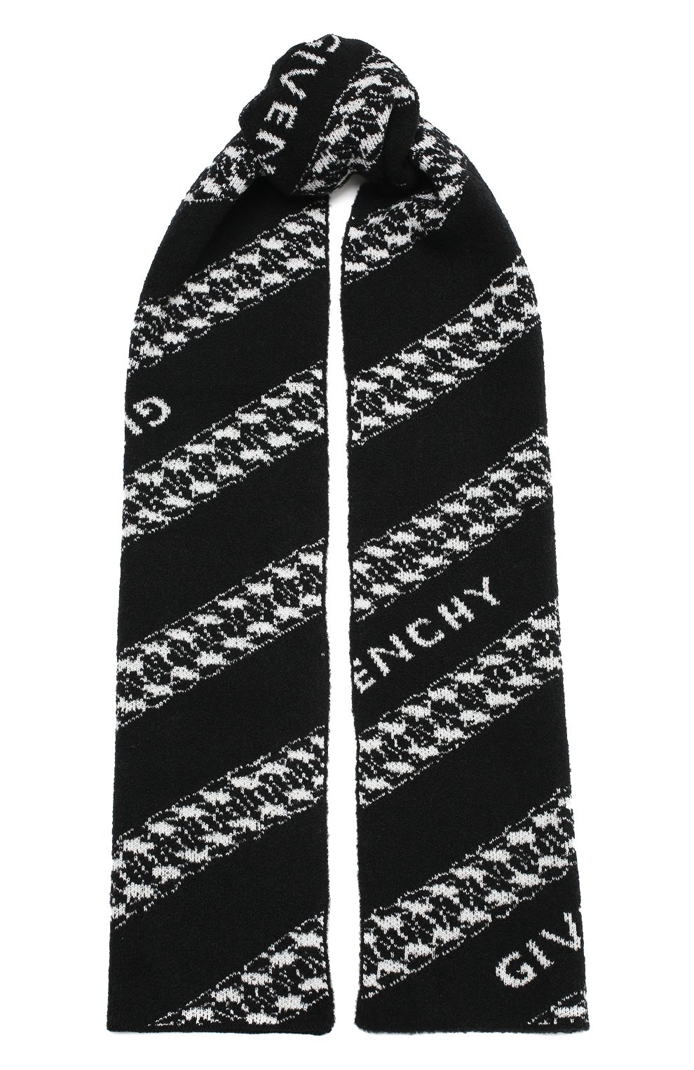 Мужской шерстяной шарф GIVENCHY черно-белого цвета, арт. GV3018/U1969 | Фото 1