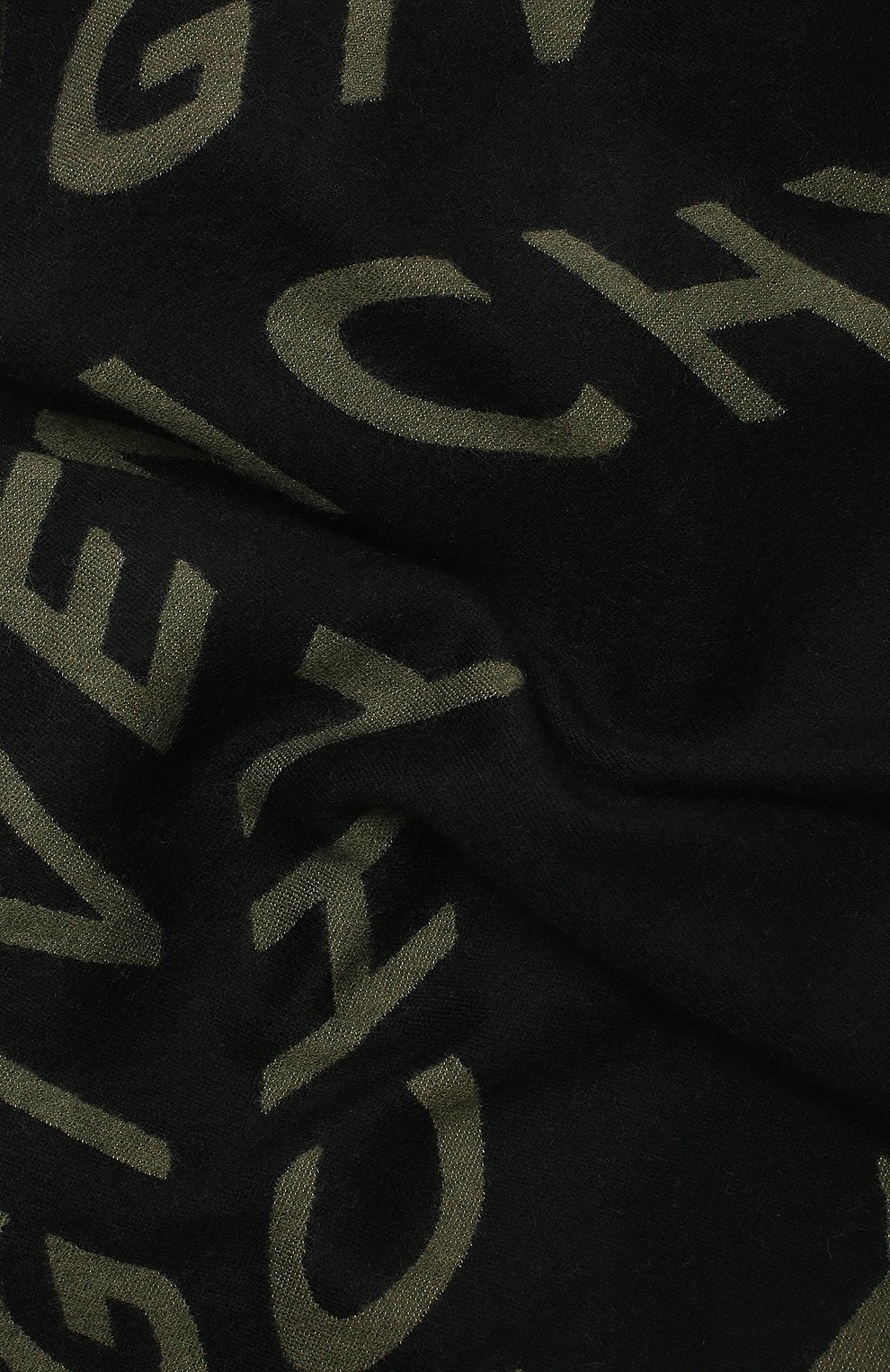 Мужской шарф из шерсти и шелка GIVENCHY хаки цвета по цене 28250 руб., арт. GV3518/J3047 | Фото 2 Мужской шарф из шерсти и шелка GIVENCHY хаки цвета, арт. GV3518/J3047 | Фото 2