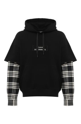 Мужской хлопковое худи DOLCE & GABBANA черного цвета по цене 69950 руб., арт. G9TE7Z/FU77G | Фото 1 Мужской хлопковое худи DOLCE & GABBANA черного цвета, арт. G9TE7Z/FU77G | Фото 1