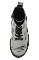 Детские ботинки EMPORIO ARMANI серебряного цвета, арт. XXN004/X0L06/28-34 | Фото 4 (Материал внешний: Текстиль; Материал внутренний: Натуральная кожа; Региональные ограничения белый список (Axapta Mercury): RU)