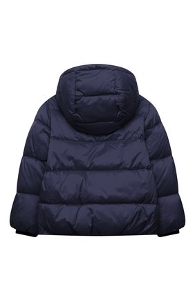 Детского пуховая куртка MOSCHINO синего цвета по цене 37800 руб., арт. HUS02L/L3A22/4A-8A | Фото 2 Детского пуховая куртка MOSCHINO синего цвета, арт. HUS02L/L3A22/4A-8A | Фото 2