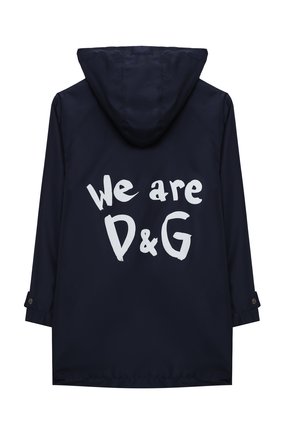 Детского ветровка с капюшоном DOLCE & GABBANA темно-синего цвета по цене 42750 руб., арт. L4JB1U/G7XBQ/8-14 | Фото 2 Детского ветровка с капюшоном DOLCE & GABBANA темно-синего цвета, арт. L4JB1U/G7XBQ/8-14 | Фото 2