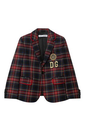 Детский шерстяной пиджак DOLCE & GABBANA разноцветного цвета по цене 46600 руб., арт. L41J63/G7XBD/2-6 | Фото 1 Детский шерстяной пиджак DOLCE & GABBANA разноцветного цвета, арт. L41J63/G7XBD/2-6 | Фото 1