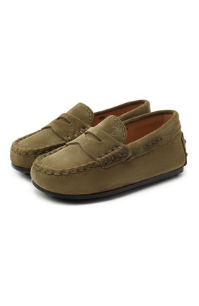 Детские замшевые мокасины TOD’S хаки цвета по цене 18500 руб., арт. UXT0LR00010RE0 | Фото 1 Детские замшевые мокасины TOD’S хаки цвета, арт. UXT0LR00010RE0 | Фото 1 (Материал внутренний: Натуральная кожа; Мальчики Кросс-КТ: мокасины; Материал внешний: Кожа; Мальчики-школьная форма: Классическая обувь; Длина стельки: 14,8, 17,8; толщина подошвы: 0,7; ширина носка стельки: 5,8)