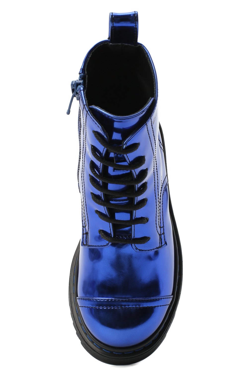 Детские ботинки EMPORIO ARMANI синего цвета, арт. XXN004/X0L06/28-34 | Фото 4 (Материал внешний: Текстиль; Длина стельки: 22,5; Материал внутренний: Натуральная кожа; Региональные ограничения белый список (Axapta Mercury): RU)
