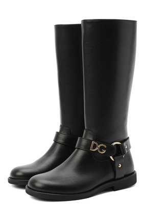 Детские кожаные сапоги DOLCE & GABBANA черного цвета по цене 44500 руб., арт. D10986/AW998/29-36 | Фото 1 Детские кожаные сапоги DOLCE & GABBANA черного цвета, арт. D10986/AW998/29-36 | Фото 1