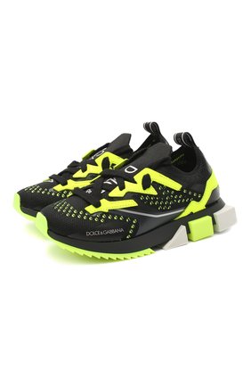 Детские кроссовки DOLCE & GABBANA зеленого цвета по цене 31100 руб., арт. DA0952/AW478/24-28 | Фото 1 Детские кроссовки DOLCE & GABBANA зеленого цвета, арт. DA0952/AW478/24-28 | Фото 1