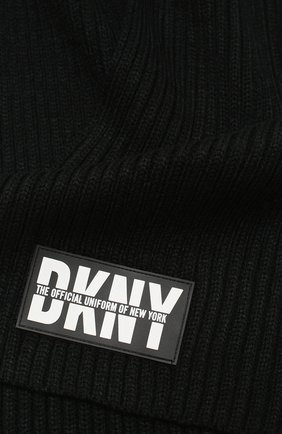 Детский шарф DKNY черного цвета по цене 5130 руб., арт. D31268 | Фото 2 Детский шарф DKNY черного цвета, арт. D31268 | Фото 2