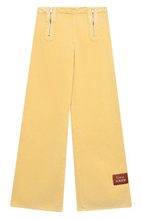Детские хлопковые брюки GUCCI желтого цвета по цене 51250 руб., арт. 621815/XDBDH | Фото 1 Детские хлопковые брюки GUCCI желтого цвета, арт. 621815/XDBDH | Фото 1 (Материал внешний: Хлопок; Девочки Кросс-КТ: Брюки-одежда; Случай: Повседневный; Ростовка одежда: 10 - 11 лет | 140 - 146см)