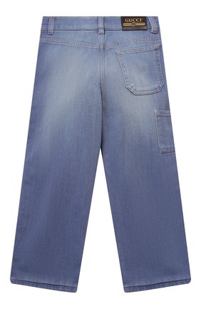 Детские джинсы GUCCI голубого цвета по цене 28900 руб., арт. 615358/XDBA0 | Фото 2 Детские джинсы GUCCI голубого цвета, арт. 615358/XDBA0 | Фото 2