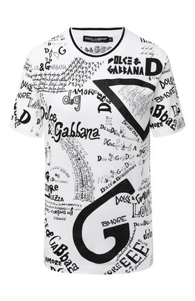 Женская хлопковая футболка DOLCE & GABBANA черно-белого цвета по цене 49800 руб., арт. F8M66T/FI79G | Фото 1 Женская хлопковая футболка DOLCE & GABBANA черно-белого цвета, арт. F8M66T/FI79G | Фото 1