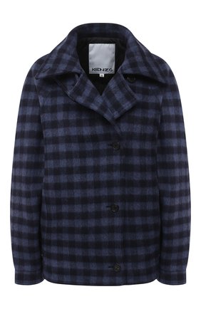 Женская шерстяная куртка KENZO синего цвета по цене 73100 руб., арт. FA62MA0389CA | Фото 1 Женская шерстяная куртка KENZO синего цвета, арт. FA62MA0389CA | Фото 1