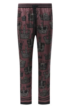 Мужские шелковые домашние брюки DOLCE & GABBANA бордового цвета по цене 96900 руб., арт. GYB0HT/FI101 | Фото 1 Мужские шелковые домашние брюки DOLCE & GABBANA бордового цвета, арт. GYB0HT/FI101 | Фото 1