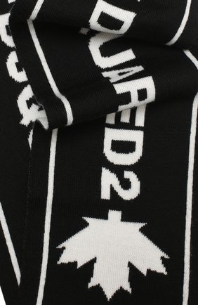 Мужской шерстяной шарф DSQUARED2 черного цвета по цене 17350 руб., арт. KNM0046 01WJ0386 | Фото 2 Мужской шерстяной шарф DSQUARED2 черного цвета, арт. KNM0046 01WJ0386 | Фото 2