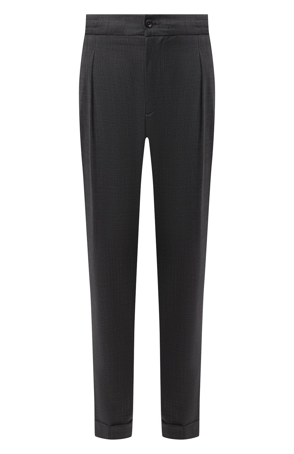 Мужские шерстяные брюки MARCO PESCAROLO темно-серого цвета, арт. CHIAIA/4231 | Фото 1 (Материал внешний: Шерсть; Длина (брюки, джинсы): Стандартные; Стили: Классический; Случай: Формальный)