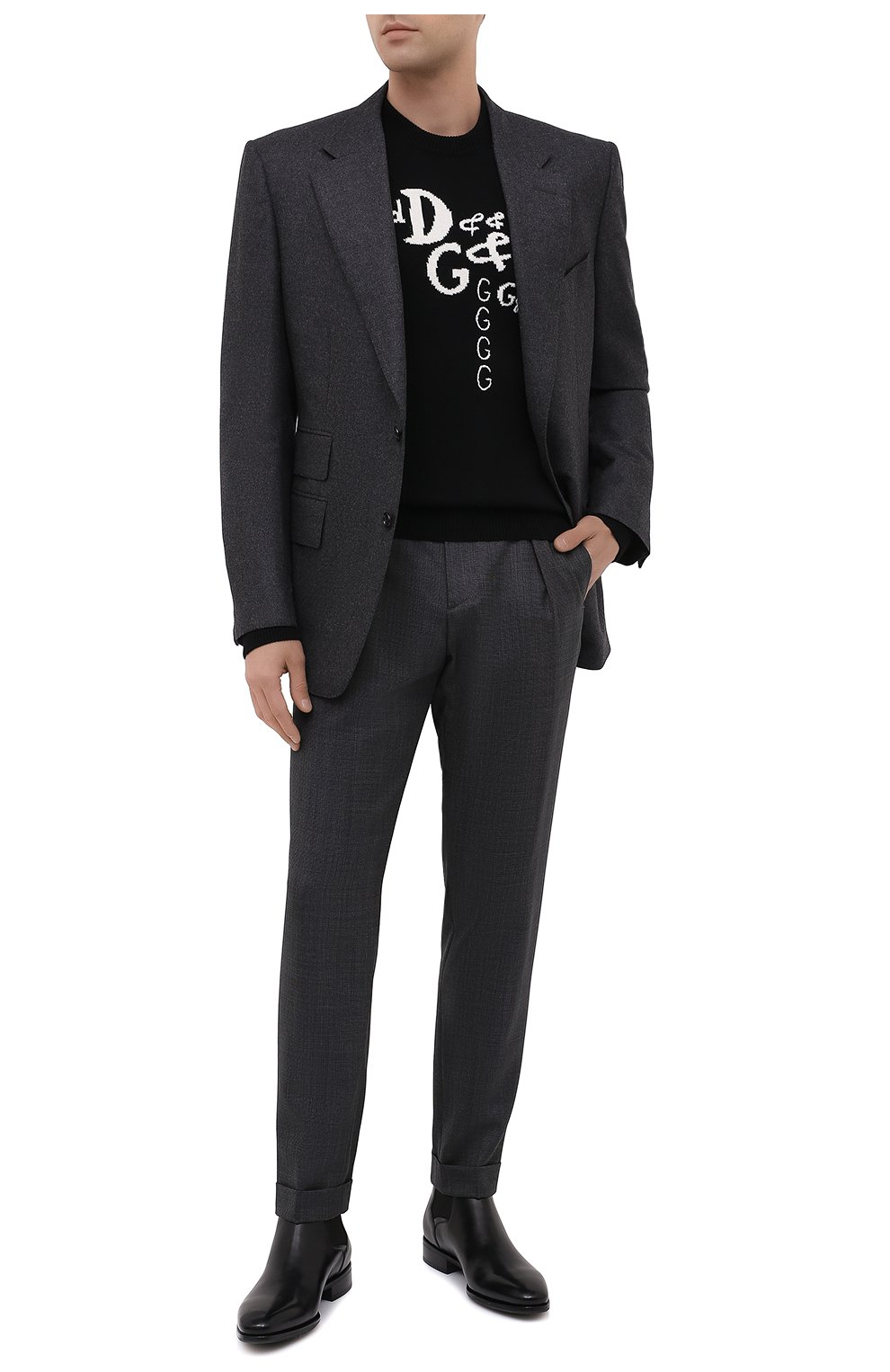 Мужские шерстяные брюки MARCO PESCAROLO темно-серого цвета, арт. CHIAIA/4231 | Фото 2 (Материал внешний: Шерсть; Длина (брюки, джинсы): Стандартные; Стили: Классический; Случай: Формальный)